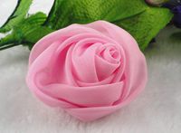 11pcs Big 2.6"Chiffon Rose Flower Appliques/Craft/Sewing 11 Colors-u Pick (Pink)