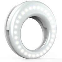 Ring Light for Camera [Rechargable Battery] Selfie LED Camera Light [36 LED] for iPhone iPad Sumsung Galaxy Photography Phones, White
