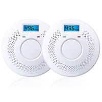 Combination Photoelectric Smoke Detector and Carbon Monoxide Detector Alarm Digital Display, Protect Your Home from Fire and Gas Leaks 2 Pack