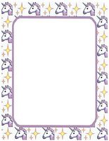 Purple Unicorn Stationery Printer Paper 26 Sheets