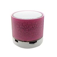 A9 Portable Bluetooth Speaker， Crack Rechargeable LED Light Music Player，Wireless Bluetooth Speaker - Pink