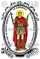 St Expeditus Patron Saint of Urgent Requests 4"x6" Set of 6 Linen Postcards