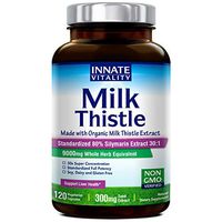 Organic Milk Thistle Extract, Standardized 80% Silymarin Flavonoids, 30:1 Highest Concentration, 9000mg Equivalent, 300mg per Caps, 120 Veggie Caps, Non-GMO,Gluten Dairy & Soy Free, Support Liver Heal