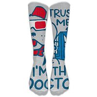 Trust Me Nylon Elasticity Compression Knee Socks Excellent Gym Women Cartoon Knee-high Long Tube Crew Socks