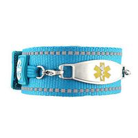 Waterproof Medical Alert ID Bracelet - Custom Engraving Included - Active, Sports - Turquoise Bracelet/Gold (S)