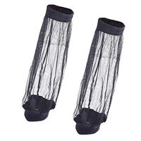 CUTICATE Foot Leg Cover Mesh Mosquito Rubber Band Netting Protector for Fishing Camping Outdoor - Black