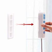 shlutesoy 2Pcs Portable Self Adhesive Power Strip Fixator Holder Seamless Socket Hook White