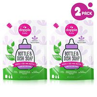 DAPPLE Baby Bottle and Dish Liquid Refill, Lavender Dish Soap, Plant Based, Hypoallergenic, 34 Fluid Ounces (Pack of 2)
