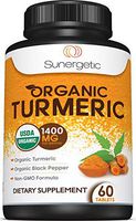 USDA Certified Organic Turmeric Supplement – Includes Organic Turmeric & Organic Black Pepper – 1,400mg of Turmeric per Serving – 60 Turmeric Tablets