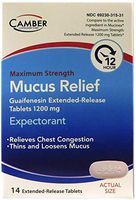 Mucus Relief Chest Congestion Tablets, 14 Ct Maximum Strength ● 12-24 Hr Extended Relief Tablets ● 1200 mg Guaifenesin with Extended Relief of Chest Congestion Caused by Excess Mucus