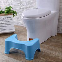 Bathroom Stool Squat Toilet Footstool Anti-Slip Mat Bathroom Assistant Foot Pad To Constipation Pile,Blue