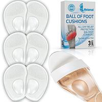 Metatarsal Ball of Foot Cushion Pads, Metatarsal High Heel Inserts Pads, Forefoot Pain Relief with Massage Point, Soft Clear Comfort, Reusable, One Size Fits Most Shoes for Men & Women 3 Pairs (Clear)