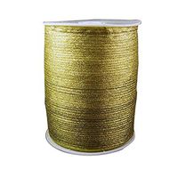 PH PandaHall 1/8" Polyester Sparkle Ribbon Double Sided Ribbon Golden Ribbon for Bracelets Necklaces Bows Gifts Wedding Wrap Decoration