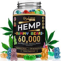 Hemp Gummies for Pain and Anxiety 60,000 MG with Hemp Oil Omega 3-6-9 & Vitamins Relief for Stress Promotes Sleep and Calm Mood 500 MG Hemp in Each Gummy Made in USA