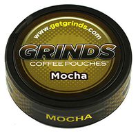 Grinds Coffee Pouches - 3 Cans - Mocha - Tobacco Free, Nicotine Free Healthy Alternative