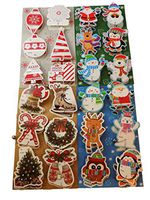 24 Pop Up Christmas Holiday Large Self Adhesive Gift Wrapping Tags with Jingle Bells