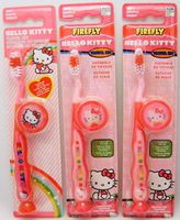 Hello Kitty Travel Kit Suction Cub Toothbrush with Cap Pack of 3