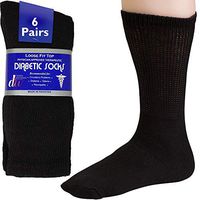 Diabetic Socks Womens Cotton 6-Pack Crew Black By DEBRA WEITZNER Crew/Black womens 9-11