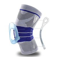 Knee Brace Compression Sleeve Support for Men & Women,Knee Wraps Patella Stabilizer with Silicone Gel Spring Pad,Protector for Arthritis, Running, Basketball, Weightlifting, Gym,Sports (Grey, S)