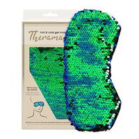 Lindo Theramask Hot & Cold Gel Mask - Reversible Sequins, Adjustable Straps, Reusable, for Puffy, Swollen, Dry, Itchy Eyes, Headache Relief (Emerald Green)