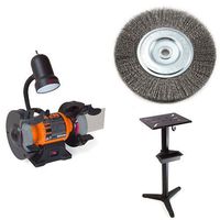 WEN 4276 6-Inch Bench Grinder with Wire Bench Wheel Brush and Pedestal Stand