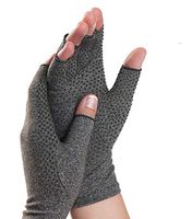 HHMAI Arthritis Gloves with Grips for Rheumatoid, Osteoarthritis - Heat Hand Gloves for Computer Typing, Arthritic Joint Pain Relief, Carpal Tunnel - Men, Women - Open Finger Thumb (M)