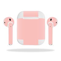 MightySkins Skin Compatible with Apple AirPods - Solid Blush | Protective, Durable, and Unique Vinyl Decal wrap Cover | Easy to Apply, Remove, and Change Styles | Made in The USA