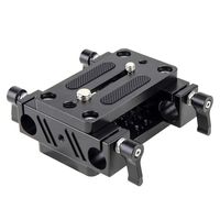 Sevemeoct Shoulder Camera Mounting Baseplate with 15mm Rod Clamp Railblock for Tripod Rod Support/DSLR Rig Cage