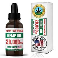 HEMP YOUR WORLD Hemp Oil Drops - Made in USA - 100% Organic Hemp Oil Extract for Pain Relief Anti-Inflammatory Joint Support Sleep Aid Supplements - Peppermint Flavor NO THC (20000)