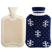 Warm Water Bag, 0.5l Hot Water Bottle Rubber Heating Bag Heat Water Bag with Knit Cover Portable Removable Odorless for Kids Women Hand Body Warming Pain Relief Warm Compress | Hot Water Pouch