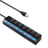 USB Hub,Isightguard 7-Port USB 2.0 Hub with Individual LED lit Power Switches