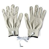 KONMED 1 Piece DC 2.5mm 2 in 1 Head Snap 3.5mm Electrode Wires/Cable + 1 Pair Silver Conductive Massage Gloves For Tens/Ems Machine