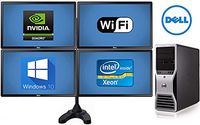 Dell Precision T5500 Workstation- 32GB of Ram- 8 Core 2X Quad Xeon Upto 3.33GHz- 500GB SSD + 4TB- 4 X 24in Monitors with Quad Stand (Renewed0