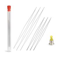 6 Pieces Big Eye Beading Needles with Needle Bottle (2.2 inch, 3 inch)