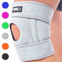 Patella Knee Brace for Arthritis Pain and Support with Side Stabilizers for Meniscus Tear, Women, Men, Acl, Running, MCL, Tendonitis, Athletic, LCL - Adjustable Neoprene Open Knee Sleeve -White