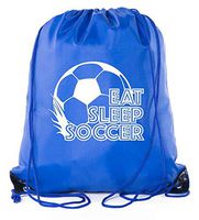 Soccer Party Favors | Soccer Drawstring Backpacks for Birthday Parties, Team events, and much more! - 6PK Royal CA2500SOCCER S3
