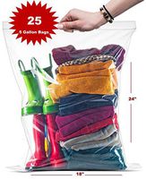  [PACK OF 25] Extra X-Large Big 5 Gallon Ziplock Bags For Food Prep, Travel, Organization, Moving or Storage, 2 Mil. Thick, 18" x 24",