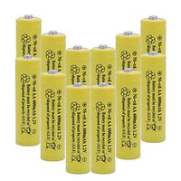 QBLPOWER Solar Light 1.2V AA Ni-CD 600mAh 2A Rechargable Batteries Cell for Garden/Lawn/Sidewalk Lamp (12 Pack AA Yellow)