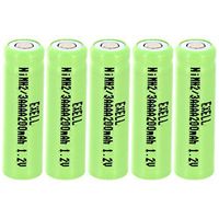5x Exell 2/3AAAA NiMH 200mAh 1.2V Flat top Rechargeable Battery