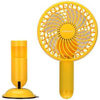 MOMAX Small Portable Fan, Mini USB Rechargeable Fan with 2500mAh Power Bank, Mini Pocket Personal Fans Handheld for Traveling,Fishing,Camping, Hiking,BBQ,Baby Stroller,Picnic,Biking,Boating (Yellow)