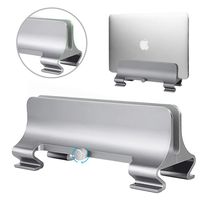 Vertical Laptop Stand [Adjustable Size], ARGIGU Space-Saving Aluminum Desktop Stand with Adjustable Dock (Up to 17.3 inch), Fits All MacBook/Surface/Samsung/HP/Dell/Chromebook(Silver)