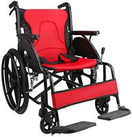 HSRG Sports and Leisure Wheelchair Folding Light Portable with Flip Back and Desk Arms, Aluminum Alloy Wheelchair Trolley Disabled Elderly Driving Medical