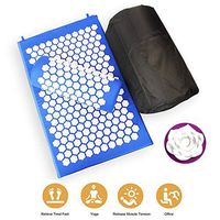 WODT Lotus Thorn Acupuncture Massage mat Acupressure mat Pillow Body Back Massage Pain Relieve Relax Yourself Relaxation Cushion Bag,Blue