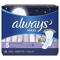 Always Maxi Extra Heavy With Wings Overnight Pads, 20 Each (Pack of 2)
