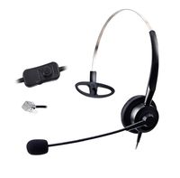 Comdio CH101VA4 Corded Call Center Hands-free Headset Headphone Mircrophone Noice Cancelling + Volume Mute Contol for Avaya Nt Yealink Ge Emerson Viop POE Nec Mitel Office Desktop Ip Telephone Phone