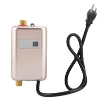 Thaweesuk Shop Golden Power 3400W Mini Electric Tankless Instant Hot Water Heater Bath Kitchen Washing US Voltage 110V Size 7.87" x 4.13" of Set