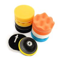 Qiilu 11Pcs Sponge Buffing Polishing Waxing Pad Kit for Car Polisher Buffer w/Drill Adapter[5inch]