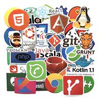 50pcs New Programming Language Stickers Logo Internet Software Sticker Funny Gift for Geeks Hackers Developers to DIY Laptop