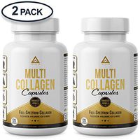 Multi Collagen Capsules: Fortified with Biotin, Hyaluronic Acid, MSM, Glucosamine, Organic Turmeric, Ashwagandha + Absorption Enhancer | Types I, II, III, V & X (2 Pack)