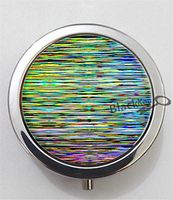 BlackKey Holographic Pattern 3-Compartment Decorative Pocket Gift Box Case Organizer for Pill, Color 1 -2111